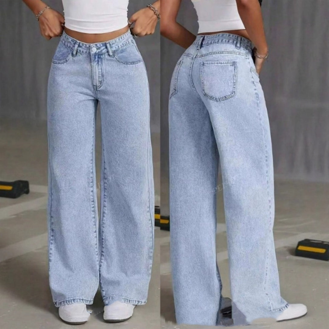 Sweet And Spicy Style High Waist Boy Friend Straight Jeans Women's Clothing